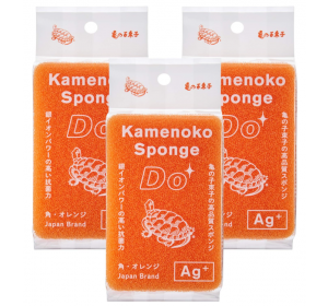 카메노코 스펀지 Do 사각 오렌지 3개 세트